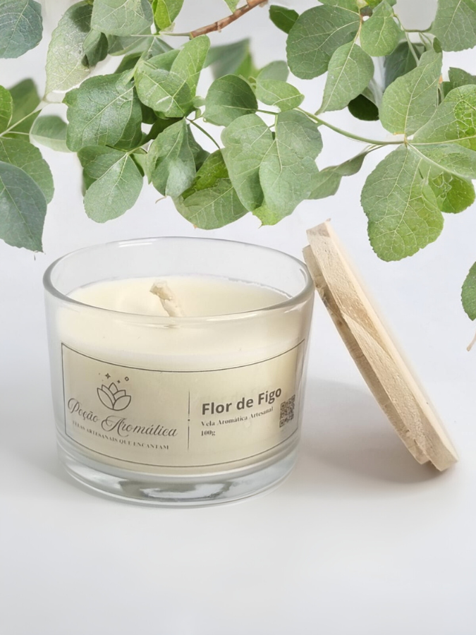 Vela Aromática Flor de Figo 100g - Cera 100% Vegetal - Imagem 5