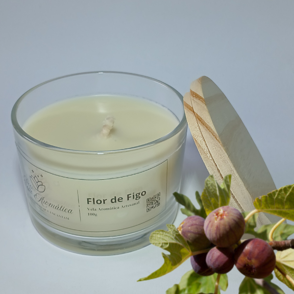 Vela Aromática Flor de Figo 100g - Cera 100% Vegetal