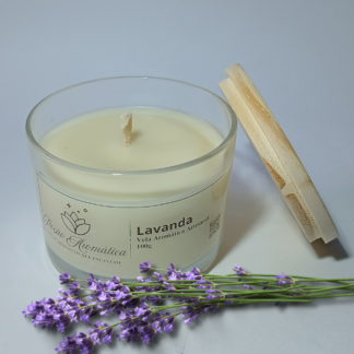 Vela Aromática Lavanda 100g - Cera 100% Vegetal