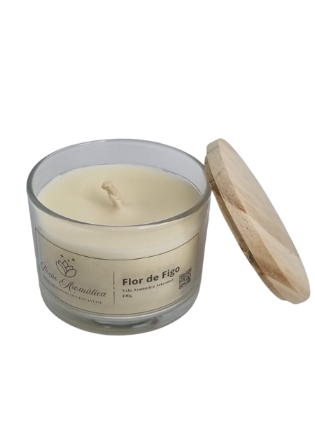 Vela Aromática Flor de Figo 100g - Cera 100% Vegetal - Imagem 4