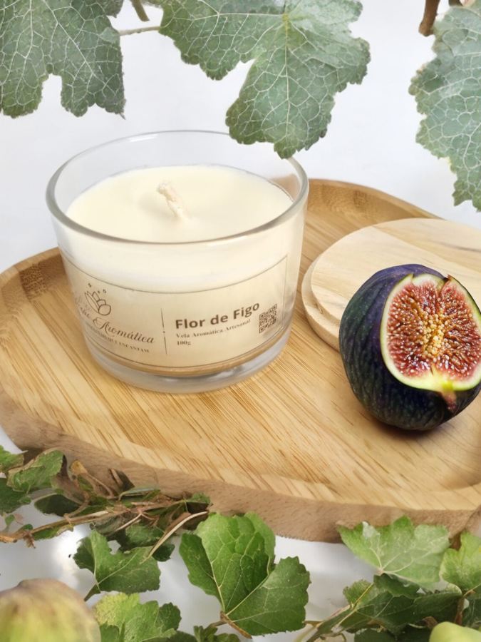 Vela Aromática Flor de Figo 100g - Cera 100% Vegetal - Imagem 3