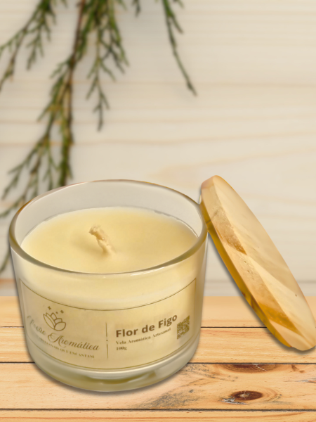 Vela Aromática Flor de Figo 100g - Cera 100% Vegetal - Imagem 2